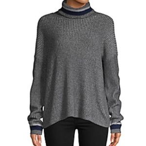SAKS FIFTH AVENUE
Striped-Trimmed Cotton-Blend Sweater